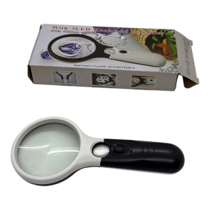 Lupa profesionala cu iluminare LED-uri pe baterii si doua lupe incorporate, negru/alb - Img 2