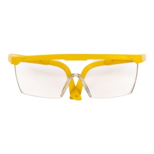Ochelari de protectie PVC, lentile policarbonat transparente, rama galbena