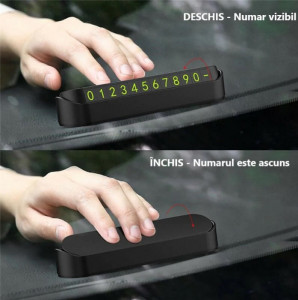 Oferta 1+1 Suport Numar Telefon Auto Card de Parcare Temporara Retractabil - Img 6