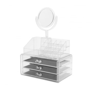 Organizator Acrilic pentru Cosmetice cu Oglindă
