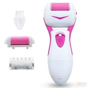 Pila electrica Personal Pedi pentru curatat talpi si calcaie, Pila electrica pentru calcaie, Rezistenta la apa, Alb/Roz