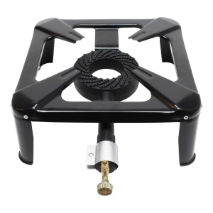 Pirostrie cu Patru Picioare, Patrata, cu 1 Arzator din Fonta, Dimensiune 30 cm