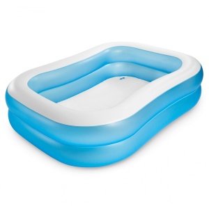 Piscina gonflabila dreptunghiulara , 200 x 120 x 40 cm, 2 inele, albastru
