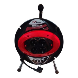 Prelungitor cablu electric pe tambur 40 metri, cu maner, 4 prize, 3x2.5mm - Img 2
