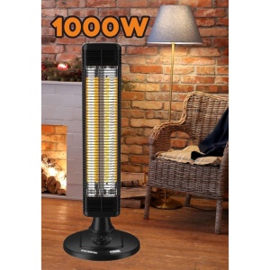 Radiator electric Hausberg HB-8565NG, 1000W, 2 trepte incalzire, tub din fibra de carbon, protectie IP24, termostat mecanic, carcasa din metal - Img 4