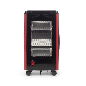 Radiator electric Hausberg HB-8802NG, 2200W, 5 niveluri de putere, incalzire in 5 directii, roti deplasare, maner pentru transport, protectie pentru rasturnare, Negru - Img 8