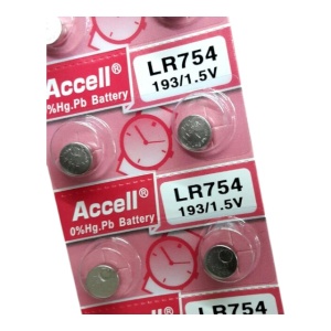 Set 10 baterii /Folie Accell AG5, LR754, G5, LR48, 193, GP93A, 393, SR754W - Img 2