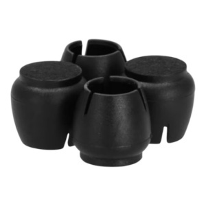 Set 4 capace protectie pentru picioare mobila, Silicon, 17-21mm, Negru