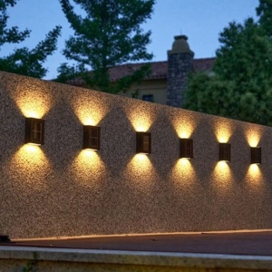 Set de 4 bucati, Lampa solara LED arhitecturala, ambientala, pentru perete, tavan sau podea, lumina calda - Img 3
