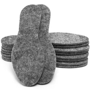 Talpi interioare din fetru / pasla , 5 perechi, Absorbtie socuri, Proprietati de incalzire, Flexibil, Adaptabil la picioare, Marimea 44, Gri - Img 3