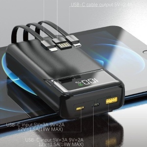 Acumulator extern A316 20000mAh 22.5W PD cu cablu încorporat - Img 2