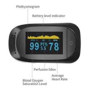 Aparat de masurare puls, Oximetru pentru deget cu display, Pulsoximetru, Masurare Saturatie Oxigen, Pentru Deget - Img 2