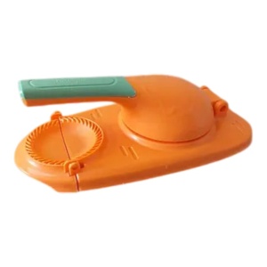 Aparat pentru galuste si coltunasi, plastic portocaliu-verde, forma rapida si uniforma, usor de utilizat, ideal pentru preparate traditionale, inchidere perfecta margini, curatare simpla, accesorii bucatarie practice, gatit eficient acasa - Img 4