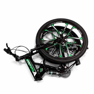 Bicicletă Caraiman 26ZD, pliabilă, roți 26 inch, cu dublă suspensie, frâne pe disc, verde - Img 3