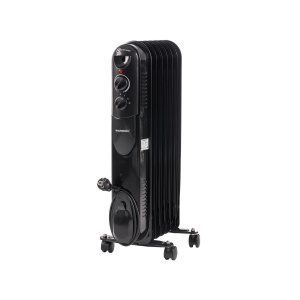 Calorifer electric cu ulei HAUSBERG HB-8905, 3 trepte, 600-900-1500 W, 7 elementi 110 mm x 580 mm, termostat reglabil, maner si rotite pentru o deplasare facila, indicator luminos functionare, negru - Img 5