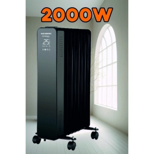Calorifer electric Digital cu Telecomanda Hausberg HB-8950NG, 2000W, 9 elementi, 3 setari, Termostat electronic, Protectie supra-incalzire, Protectie anti-rasturnare, Negru - Img 9
