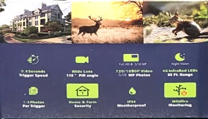 Cameră de vânătoare PR300A pentru animale, HD, 5MP, 720P, impermeabilă, pentru exterior, detector de animale sălbatice, monitor - Img 3