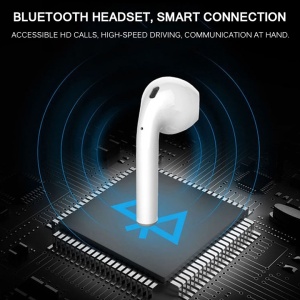 Casca bluetooth pentru urechea dreapta,suport cu incarcare auto, alb - Img 3