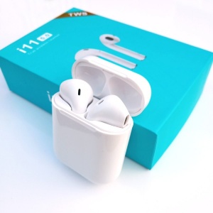 Casti bluetooth, wireless, i11 TWS cu Bluetooth V5.0, Control tactil, Sunet stereo, Compatibil cu iOS si Android, Usor, Alb - Img 2