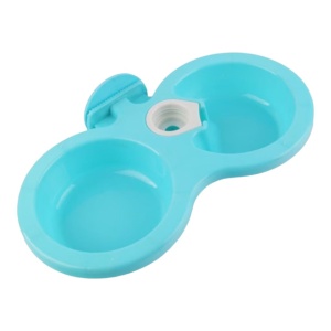 Castron dublu pentru animale, albastru, plastic, 2 compartimente - Img 1
