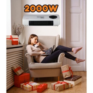 Convector electric digital de perete cu ventilator HAUSBERG HB-8217AB, 2000W, 2 Nivele de putere, Telecomanda, Temporizator, Alb - Img 2