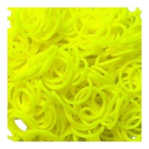 Elastice Rainbow Loom - Neon Galben - 300 buc