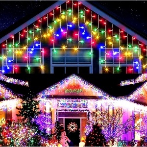 Instalație Franjuri LED 12 m , Multicolor - Img 1