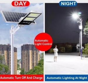 Lampa Stradala Proiector LED cu Incarcare Solara , 2 cadrane, 200W, Panou Solar si Telecomanda - Img 8