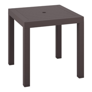 Masa fixa pentru gradina, plastic, patrata, 76 x 76, Maro - Img 2