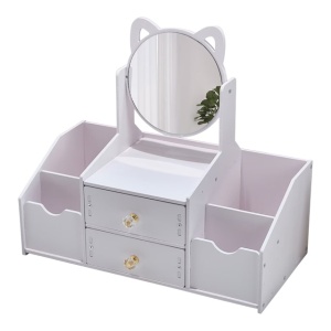 Organizator de produse cosmetice, cu oglinda de machiaj