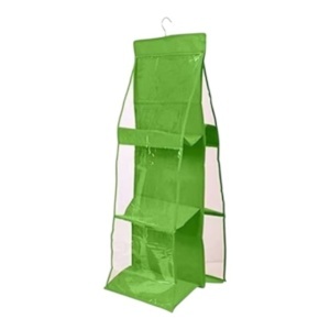 Organizator genti verde neon 6 buzunare 90*35*32 cm
