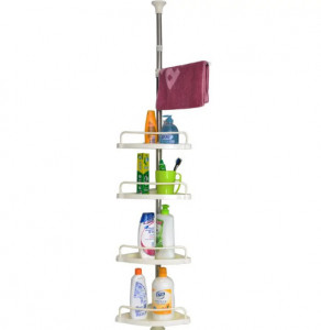 Organizator Multifunctional de Colt Multi Corner Shelf, Pentru Baie si Bucatarie, cu 4 etajere, inaltime 100-320 cm, ideal pentru lipsa de spatiu de stocare