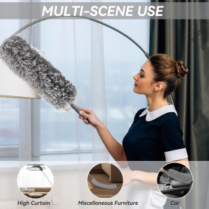 Pamatuf , Pentru Pentru Curatat Praful, Maner Extensibil Pana la 250 cm, Usor de Folosit/Curatat ,GRI - Img 3