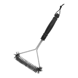 Perie pentru curatarea gratarului , din otel inoxidabil, maner ergonomic, negru, 30x17x3cm
