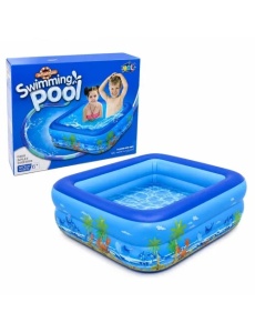 Piscina Gonflabila 150x105x55cm, cu 3 Inele, Model Oceanic Colorat - Img 2