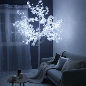 Pomisor Decorativ 128L, Copac decorativ sarbatori, Alb, iluminat 128 LED-uri ALb Rece, 170 cm - Img 6