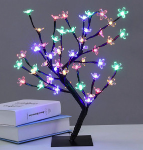 Pomisor Decorativ 36L, Pomisor de Craciun cu 36 Led-uri Multicolore, Model Bonzai