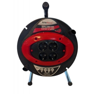 Prelungitor rola cu tambur 50m 3x2.5mm, 4 Prize, maner ergonomic pentru transport