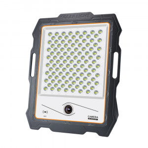 Proiector LED cu panou solar si camera WiFi, 200W, lumina alba, telecomanda - Img 3
