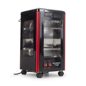 Radiator electric Hausberg HB-8802NG, 2200W, 5 niveluri de putere, incalzire in 5 directii, roti deplasare, maner pentru transport, protectie pentru rasturnare, Negru - Img 5
