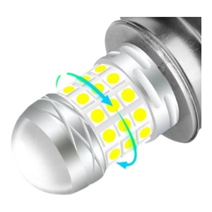 Set 2 becuri auto H4 cu 42 LED SMD 120W 6000k 12/80V doua faze lupa - Img 4