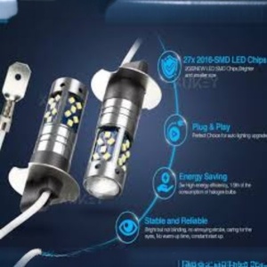 Set 2 becuri auto LED H3 cu lupa, 60W, 27 SMD, 12V, 6000K - Img 3
