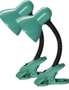 Set 2 bucati Lampă de birou cu clemă pentru blatul biroului, Verde/Turquoise