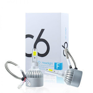 Set 2 LED-uri Auto C6, H7, 36w, 3800 Lumeni, 6000K, AUTO, 12-24 Volti, COB - Img 2