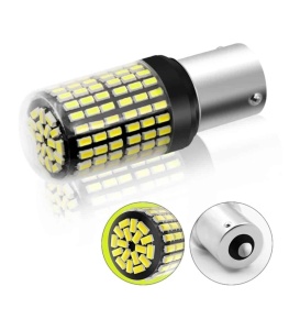 Set de 2 bucati, Bec LED auto 1156 / BA15S (P21W) cu 144 de diode SMD 3014