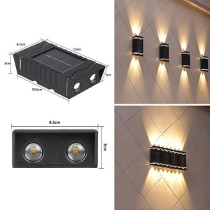 Set de 4 bucati, Lampa solara LED arhitecturala, ambientala, pentru perete, tavan sau podea, lumina calda - Img 4