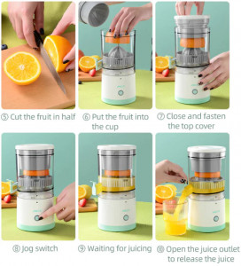 Storcator De Fructe Citrus Juicer, Storcator de Citrice Portabil Reincarcabil cu USB - Stoarcere Ușoară - Img 5