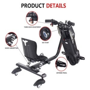 Tricicleta Electrica Drift Pentru Copii 360, Cu Suspensie, Trike, Motor 250W, Baterie 36V – 4400 mAh, Bluetooth, Viteza 15 km/h, Rosu - Img 5