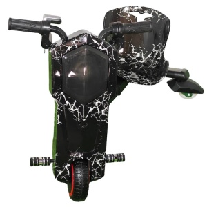 Tricicleta Electrica pentru Copii cu Drift 360°, 350W, 36V, Bluetooth + Difuzor, Lumini LED, 20 km/h, Fulger-Negru