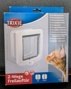 Usa batanta pentru pisici Trixie 2-Way, 20x22 cm, Alb - Img 2